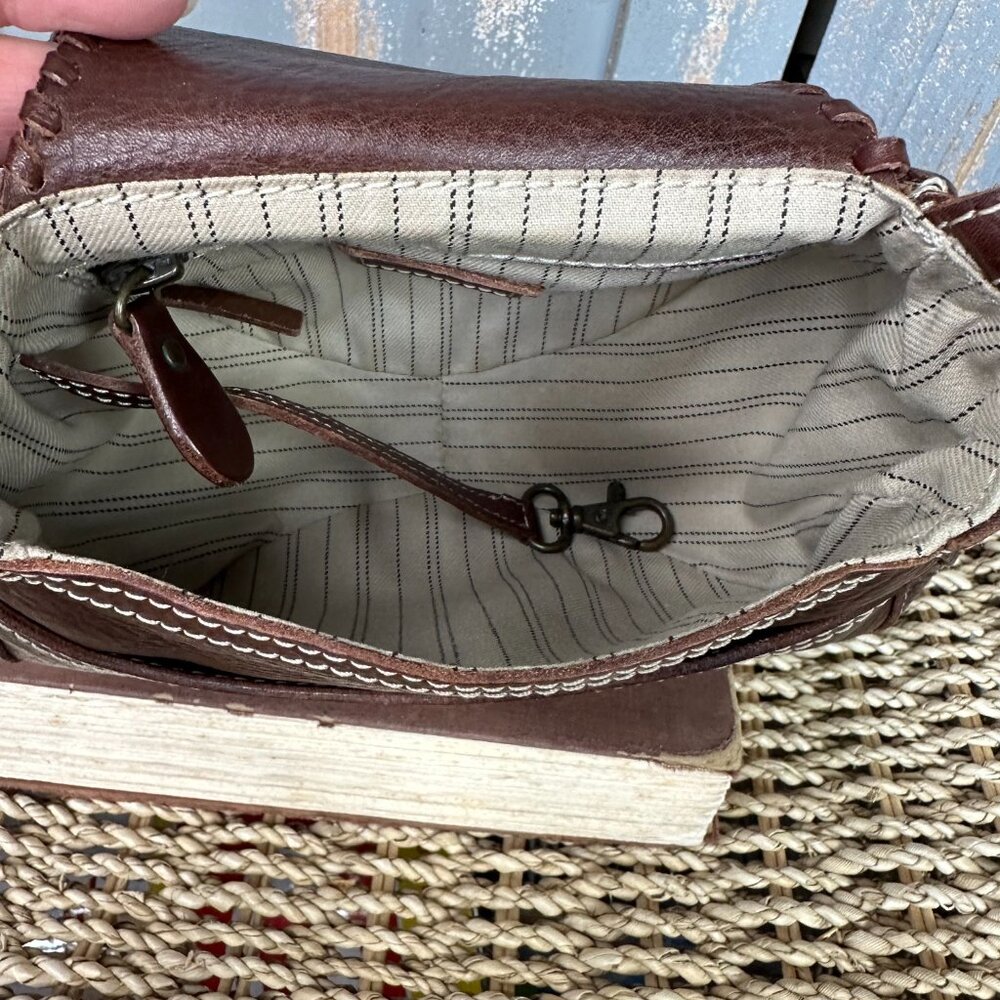 Frye Whipstitch Embellished Circular Flap Crossbody - Picture 13 of 15